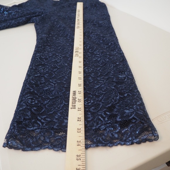 J. Crew Peyton High-Rise Pull-On Wide-Leg Pants Navy Metallic Lace Size 10 - Picture 8 of 11